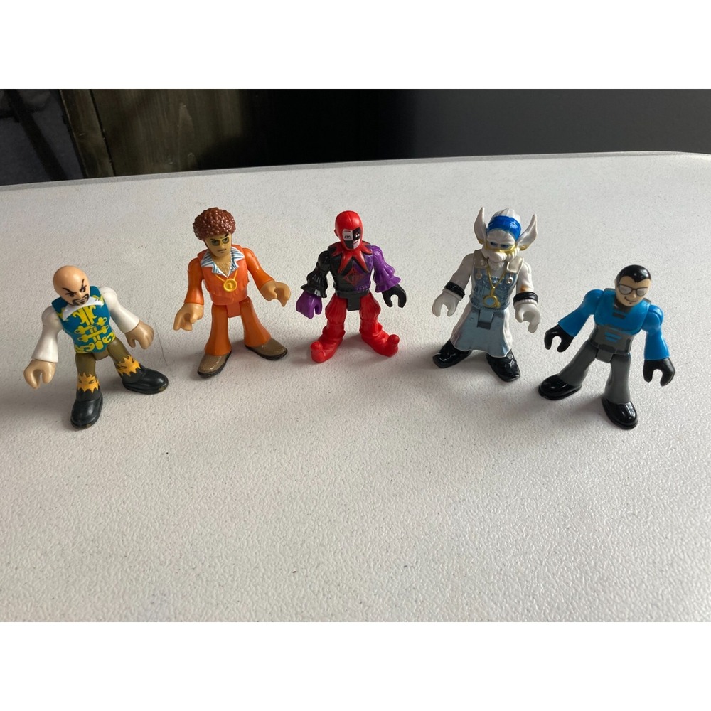 Fisher Price Imaginext Figures Finster Jester Disco Pirate & Spaceman Lot of 5